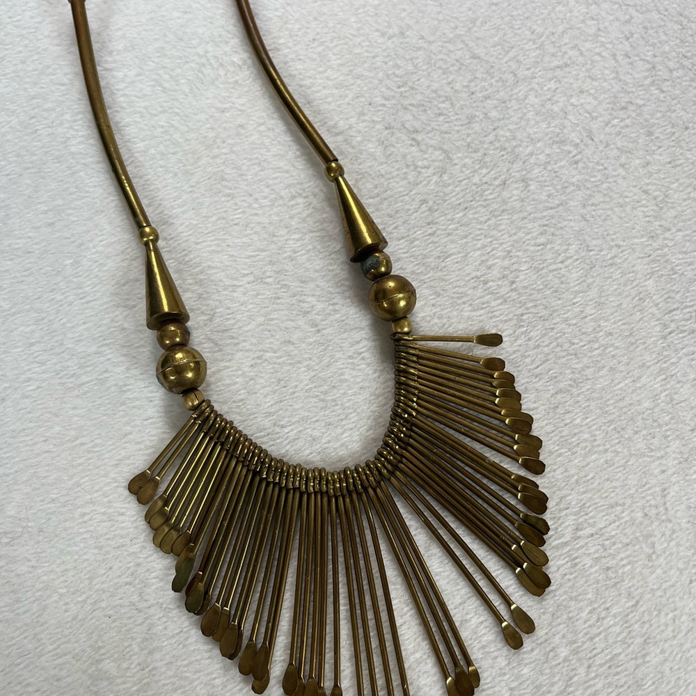 Vintage 1970’s Brass Paddle Necklace